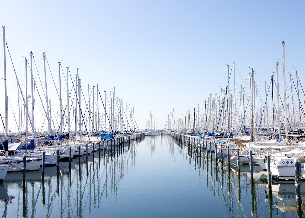 boats in a harbor